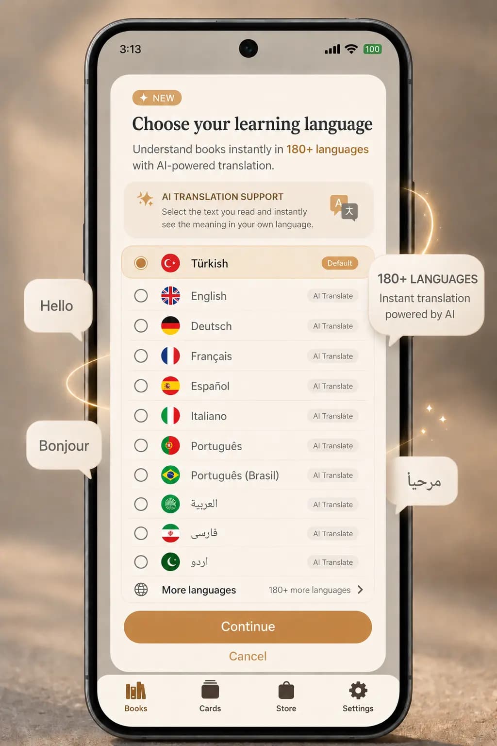 Okuzeka supports reading and context-based translation across more than 180 languages